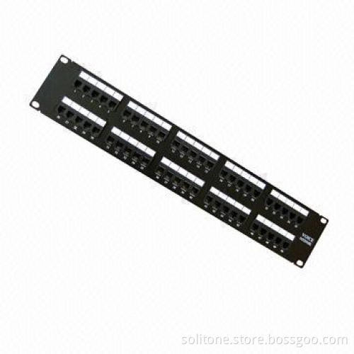 50-port Voice Patch Panel, 2U with LSA Fits 19-inch Network Cabinet and Cables